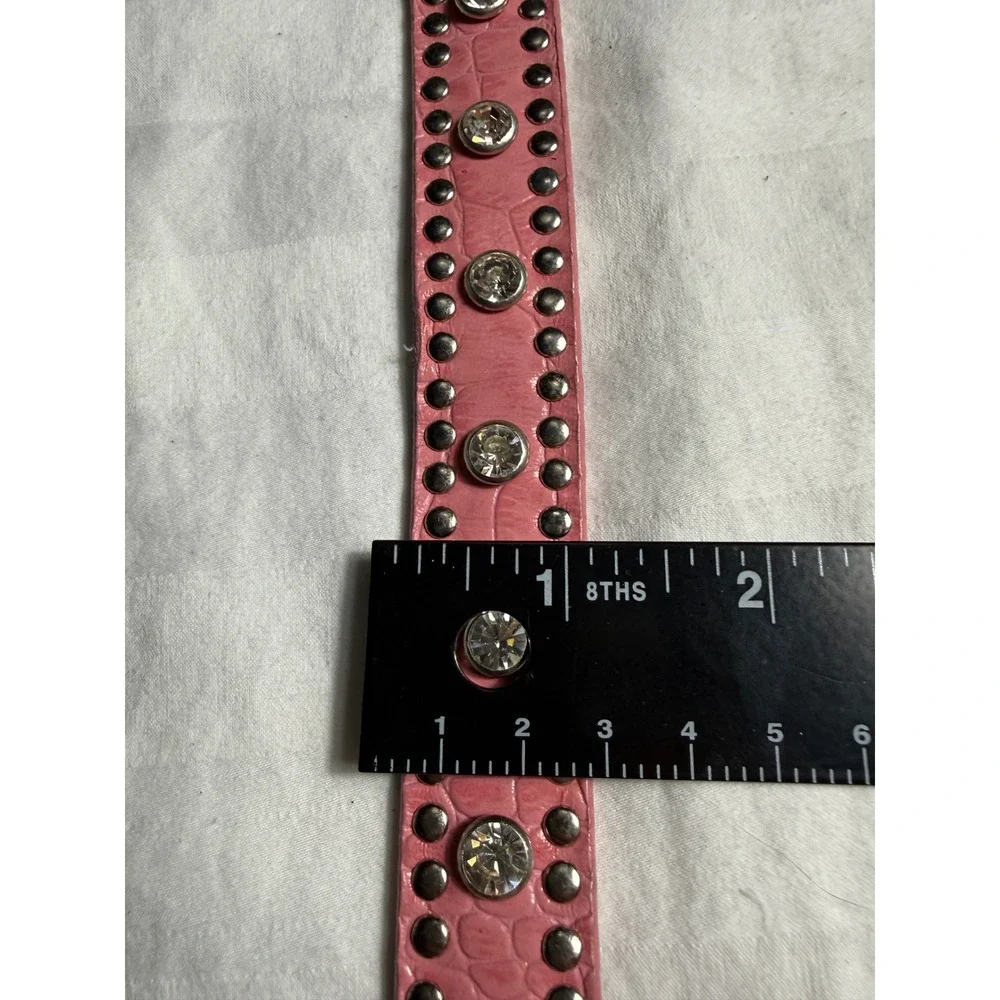 Nocona Pink Croc Embossed Leather Western Rhinestone Studded Scene Metal Goth